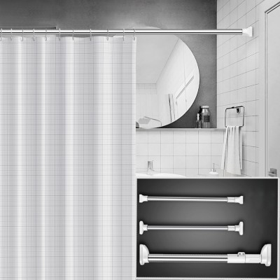 Hot Selling Balcony Bathroom Stainless Steel Straight Pole Bracket Holder Adjustable Shower Curtain Rod